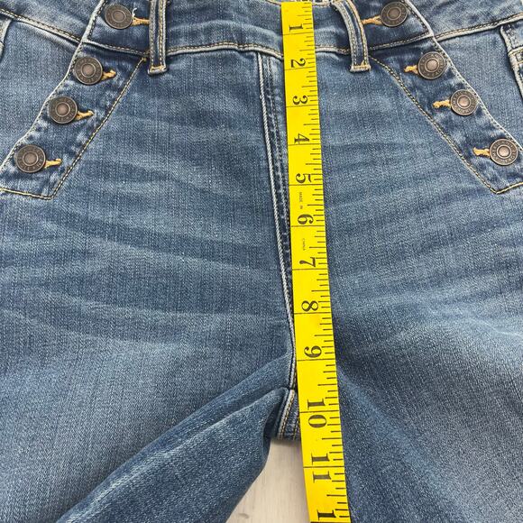 American Eagle Mid Rise Baggy Wide Leg Super Stretch Denim Cotton Blend Jeans 4 - Picture 10 of 11